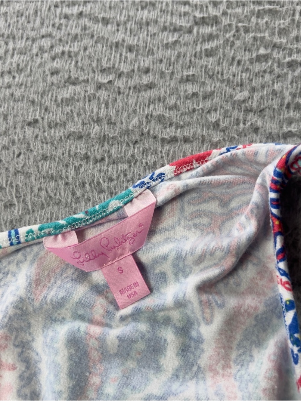 Lilly Pulitzer Tank Top Womens Small Multicolor Coral All Over Print Preppy Soft - Picture 3 of 6
